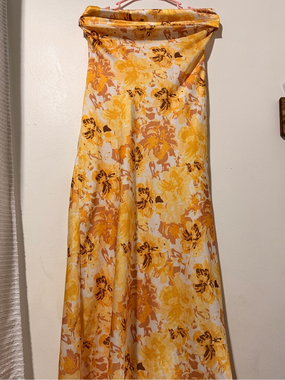 Alice Elle Strapless Yellow Floral Maxi Dress Size 8